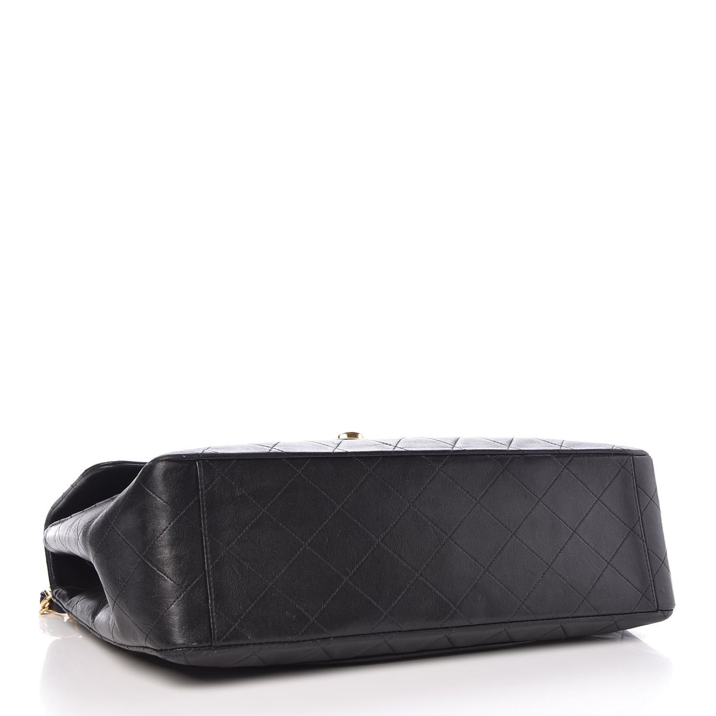 Lambskin Quilted XL Jumbo Single Flap Black