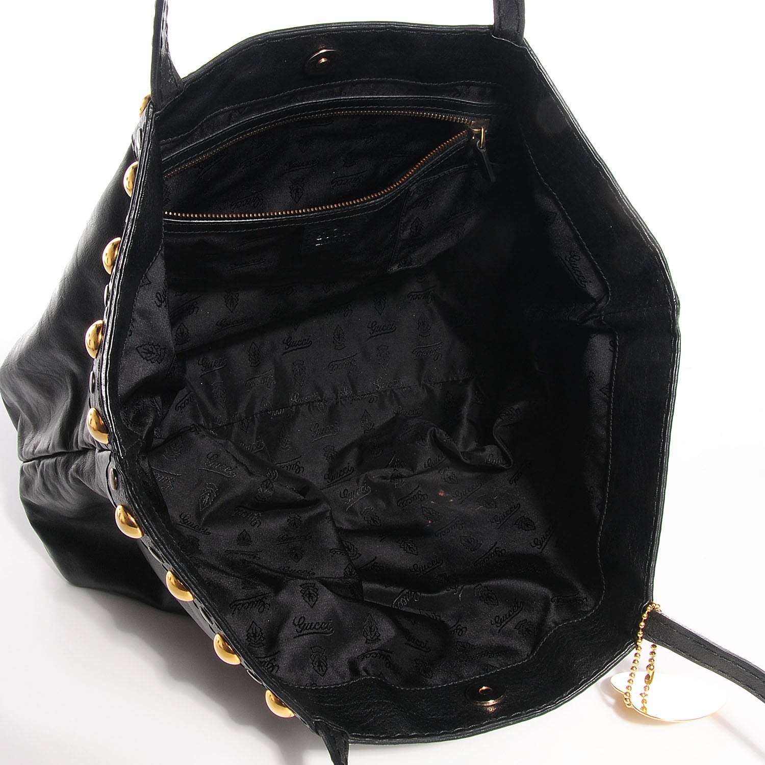 Gucci Calfskin Medium Babouska Shopping Tote Black 5 of 7