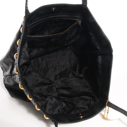 Gucci Calfskin Medium Babouska Shopping Tote Black 5 of 7