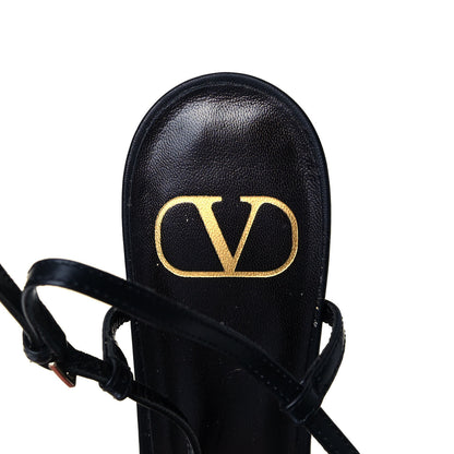 Valentino Garavani Calfskin Tonal Vlogo Slingback 40mm Pumps 37.5 Black 7 of 11