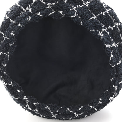 Chanel Cotton Tweed CC Beret L Black White 7 of 12