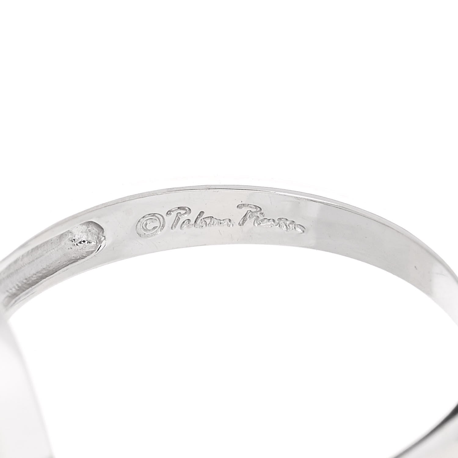 Tiffany 18K White Gold Diamond Paloma Picasso Loving Heart Ring 50 5.5 4 of 5