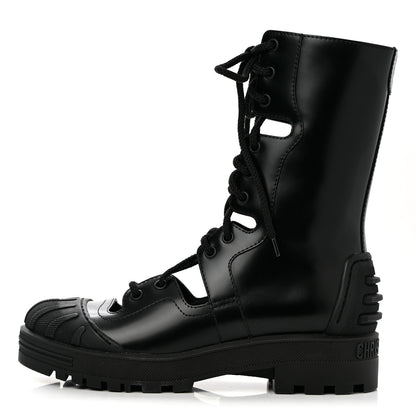 Christian Dior Brushed Calfskin Rubber Dioriron Boots 38 Black 1 of 8
