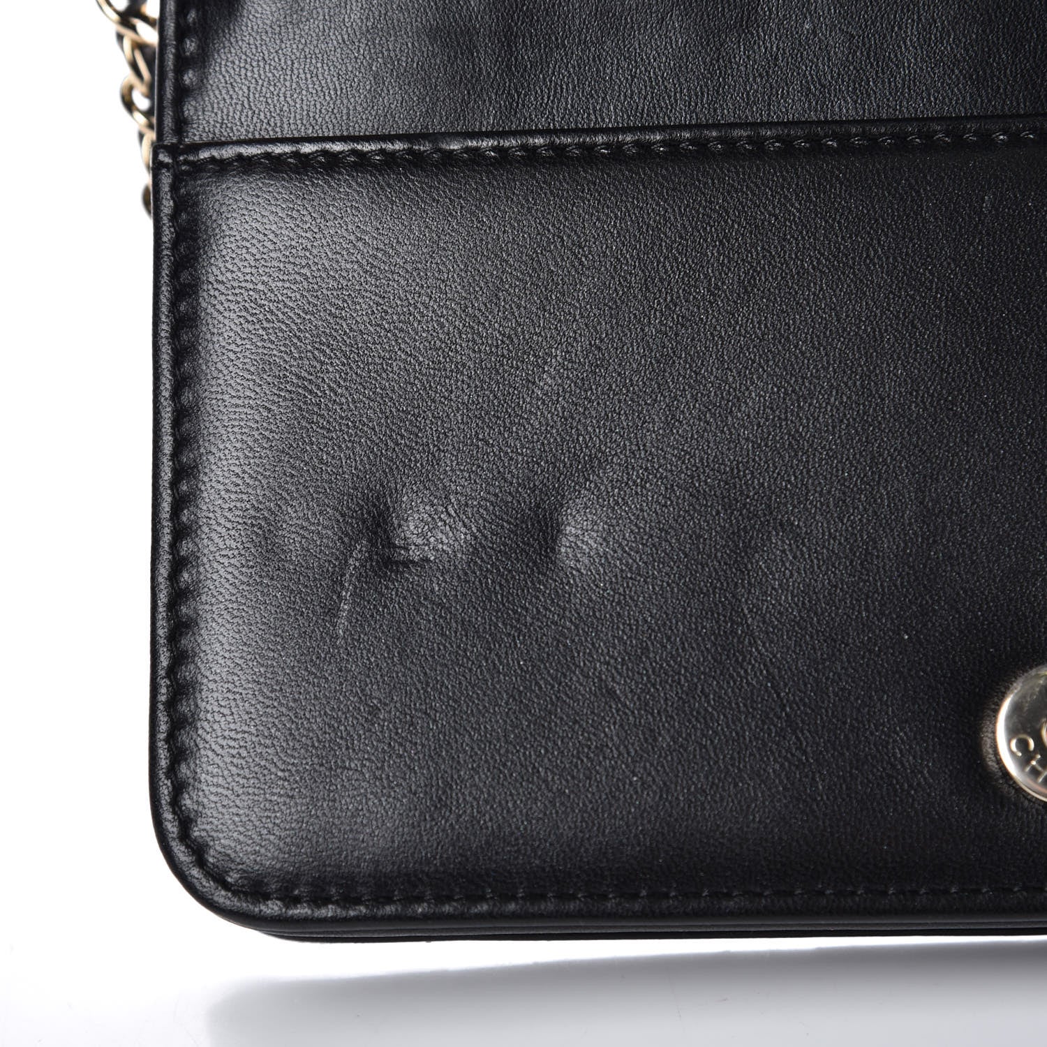 Chanel Lambskin Quilted Pearl Wallet On Chain WOC Black 13 of 13
