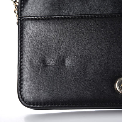 Chanel Lambskin Quilted Pearl Wallet On Chain WOC Black 13 of 13