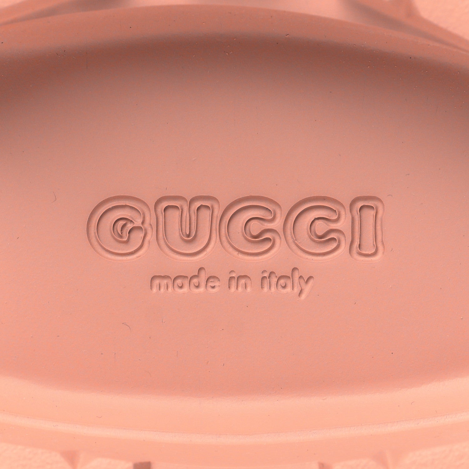Gucci Rubber GG Monogram Perforated Elea Platform 55mm Lug Sole Sandals 37 Peachy Chic 7 of 9