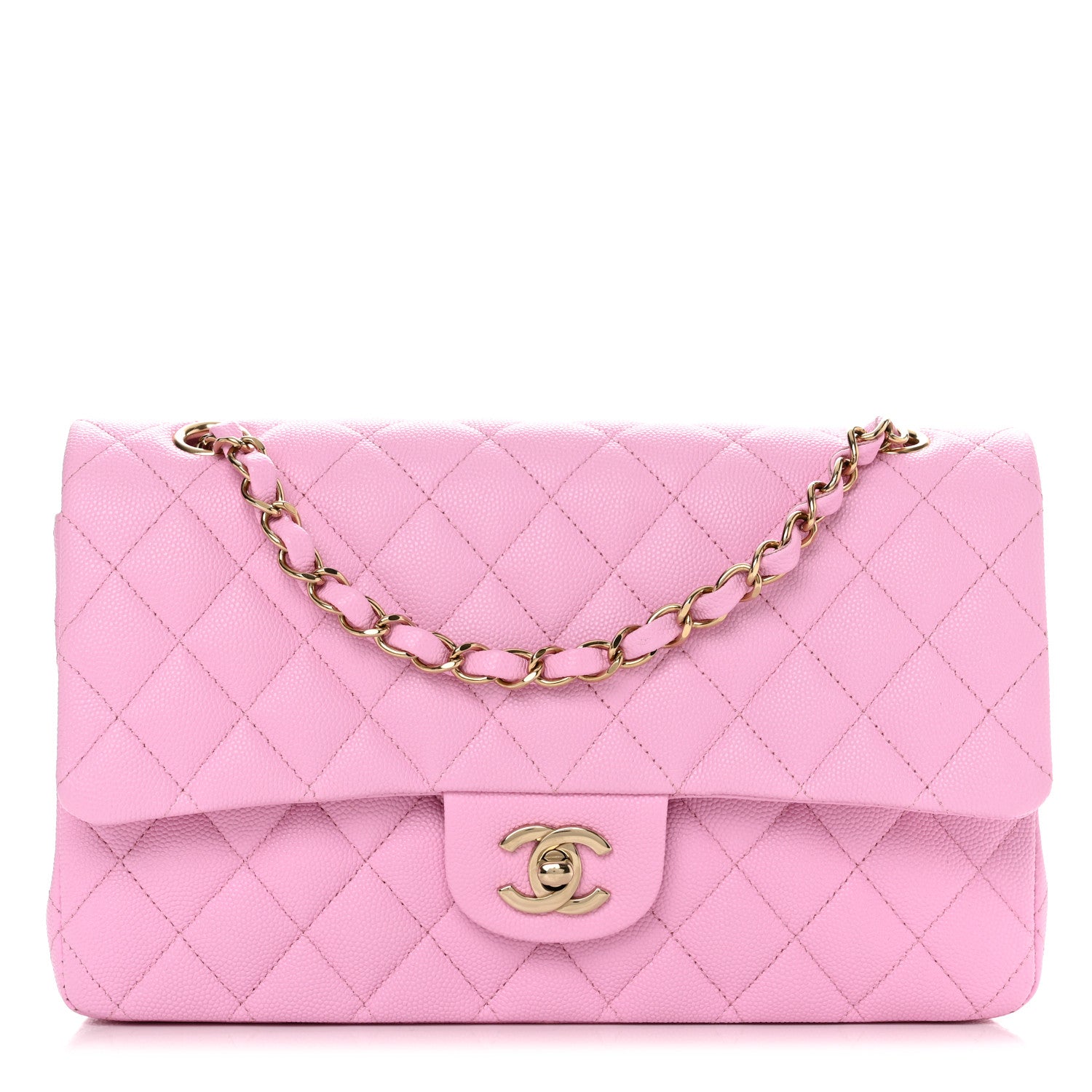 Chanel Caviar Quilted Medium Double Flap Pink 1 of 10