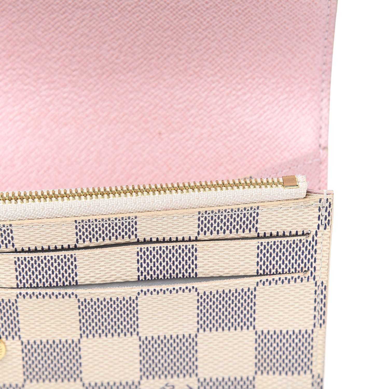 Louis Vuitton Damier Azur Emilie Wallet Rose Ballerine 12 of 16