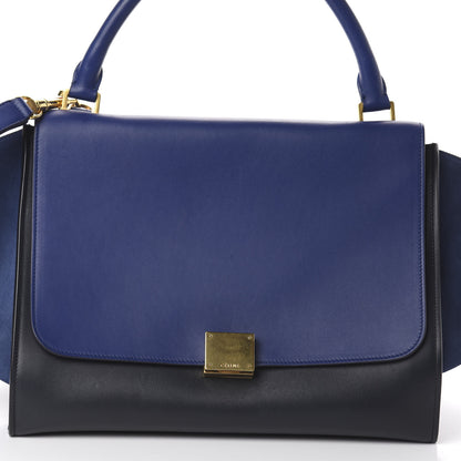 Celine Smooth Calfskin Suede Medium Tri-Color Trapeze Cobalt 6 of 8