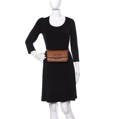 Valentino Garavani Grainy Calfskin VSling Belt Bag Saddle Brown 3 of 11