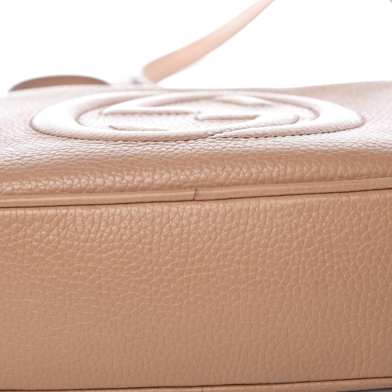 Gucci Pebbled Calfskin Small Soho Disco Bag Camelia 11 of 18