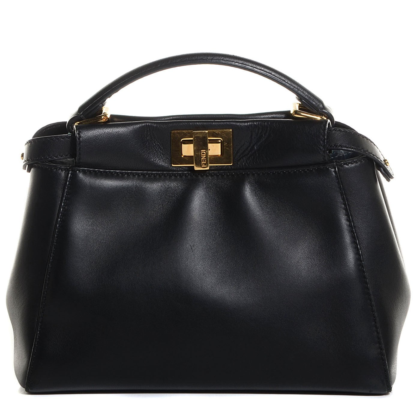 Fendi Nappa Mini Peekaboo Iconic Satchel Black 1 of 6