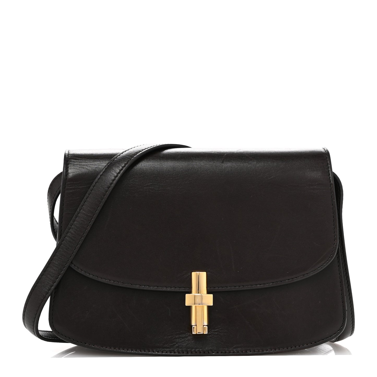 Sleek Calfskin The Sofia 8.75 Crossbody Dark Brown