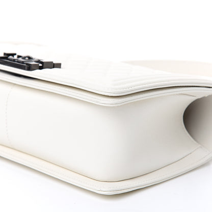 Chanel Calfskin Quilted Medium Boy Flap White 9 of 10