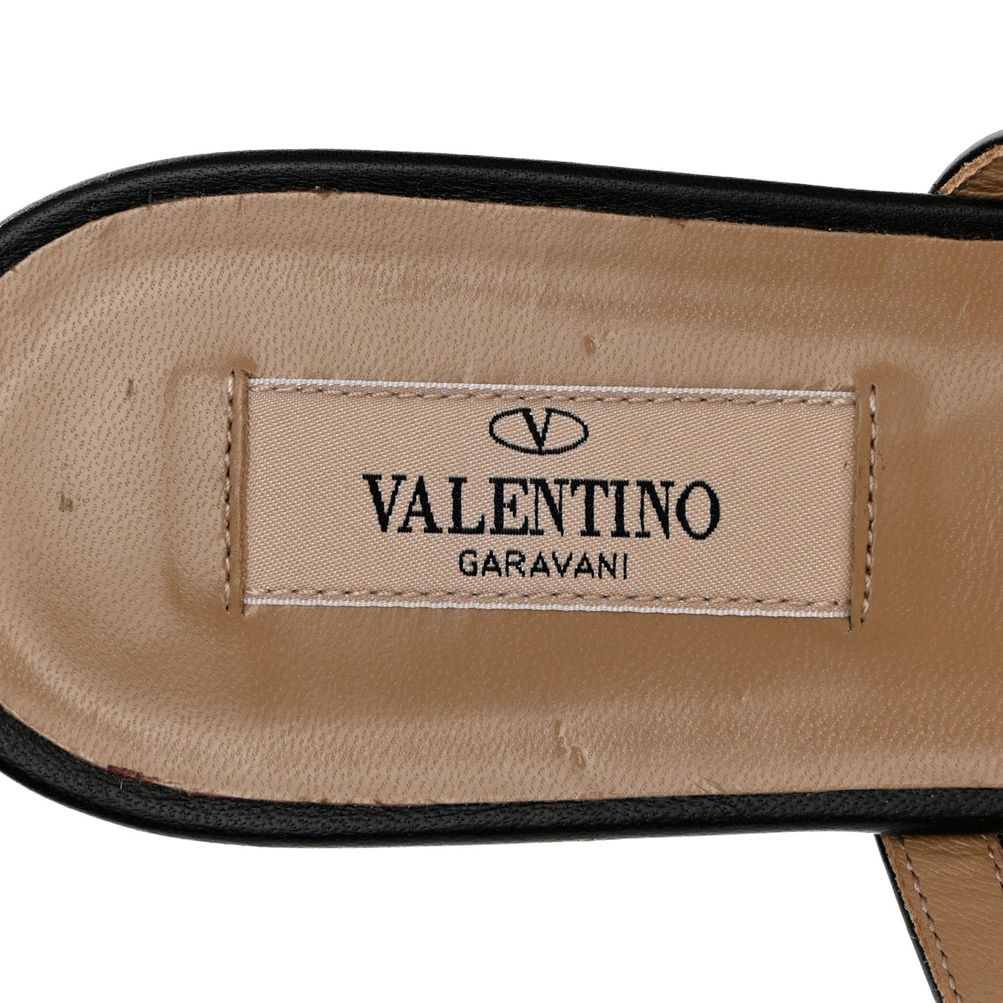 Calfskin Rockstud Caged Flat Slide Sandals 38 Black