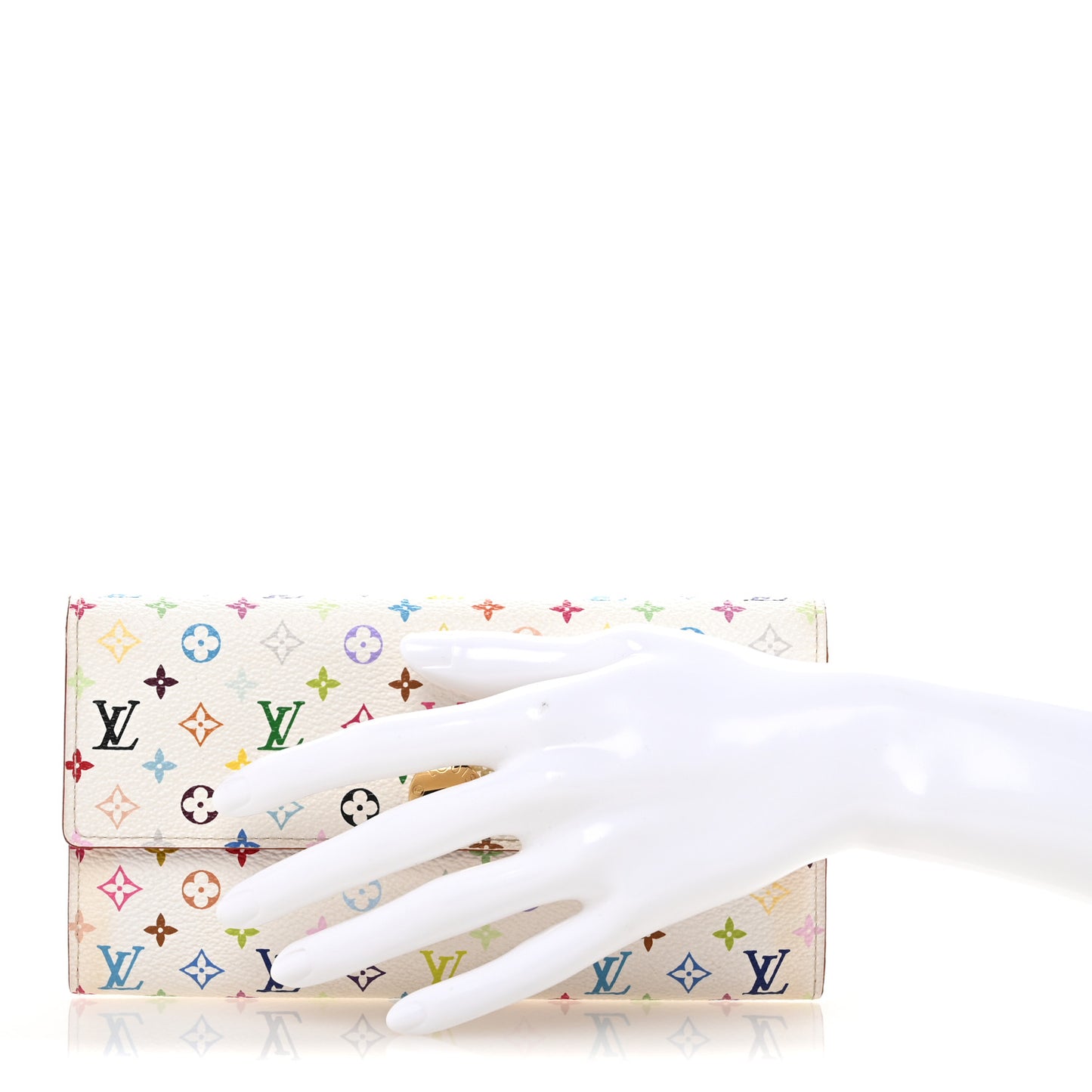 Monogram Multicolor Sarah Wallet White Litchi