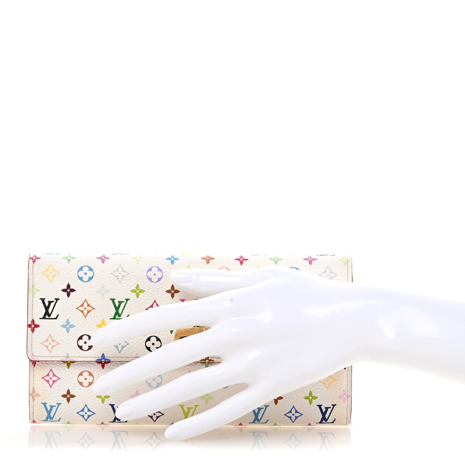 Louis Vuitton Monogram Multicolor Sarah Wallet White Litchi 2 of 10