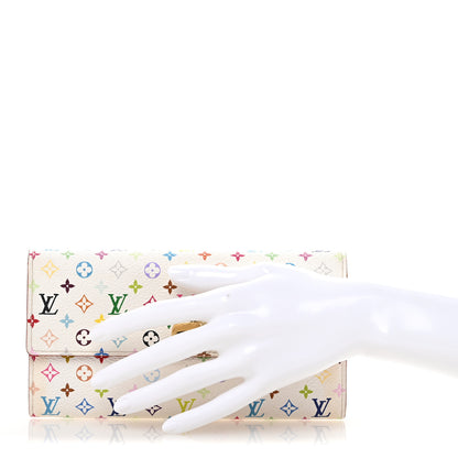 Louis Vuitton Monogram Multicolor Sarah Wallet White Litchi 2 of 10