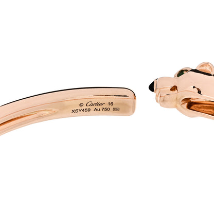 Cartier 18K Pink Gold Tsavorite Black Onyx Panthere De Cartier Bracelet 16 4 of 5