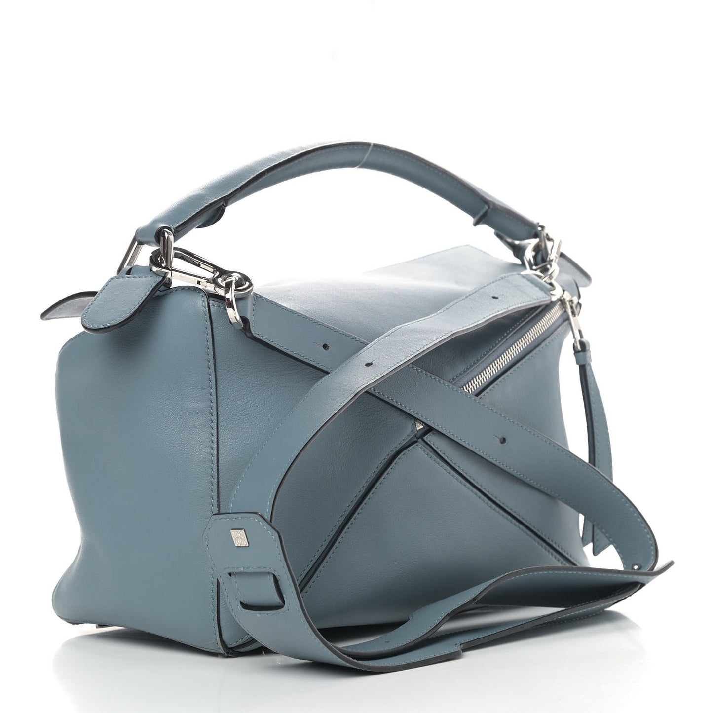 Calfskin Medium Puzzle Bag Stone Blue