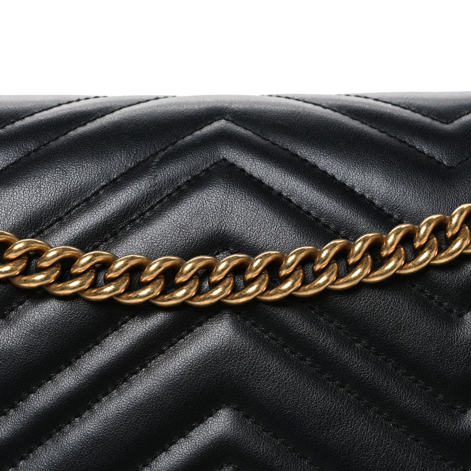 Gucci Calfskin Matelasse Medium GG Marmont Shoulder Bag Black 8 of 12