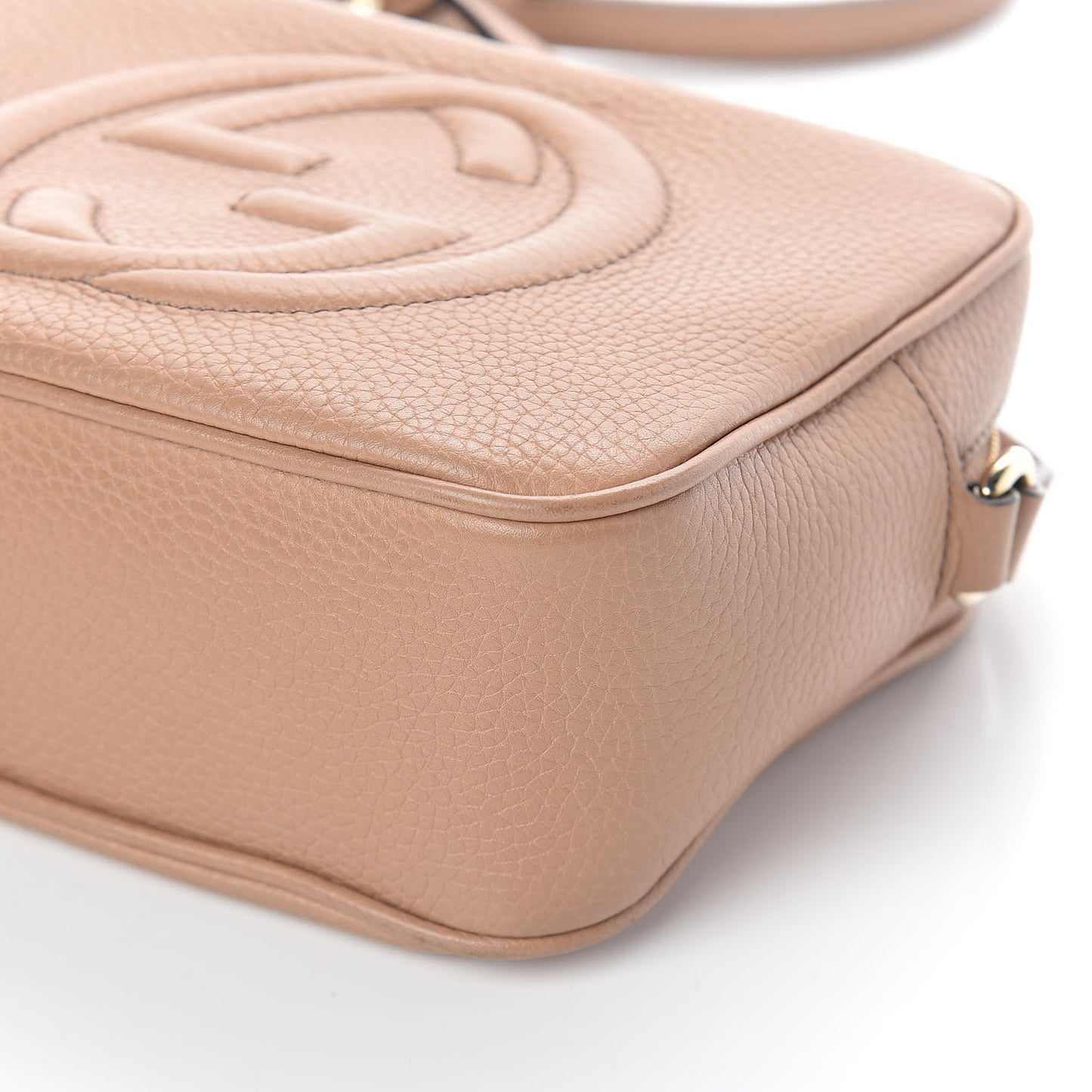 Pebbled Calfskin Small Soho Disco Bag Rose Beige