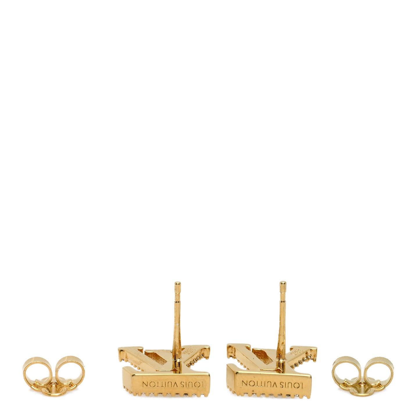 Metal Crystal LV Iconic Earrings Gold