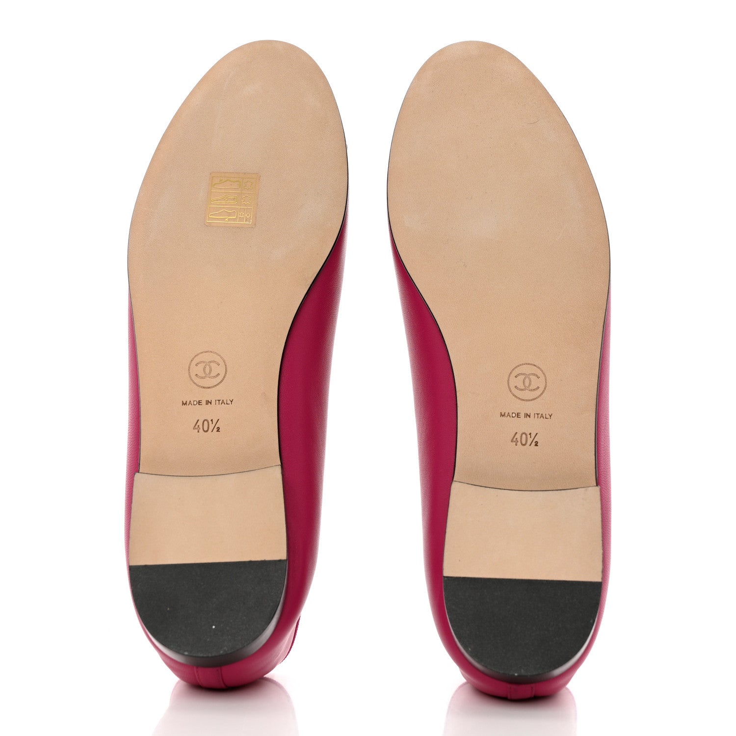 Chanel Goatskin Cap Toe CC Ballerina Flats 40.5 Bright Pink 5 of 9
