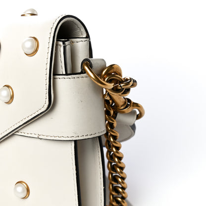 Gucci Nappa Pearl Studded Mini Queen Margaret Broadway Shoulder Bag Mystic White 16 of 17