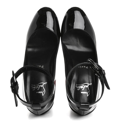 Christian Louboutin Patent Movida Strap Jane 130 Platform Pumps 36 Black 2 of 11