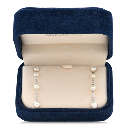 Mikimoto 18K White Gold Akoya Cultured Pearl 6mm Drop Earrings 5 of 5