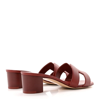 Hermes Calfskin Oasis Sandals 35 Rouge Corazon 4 of 9