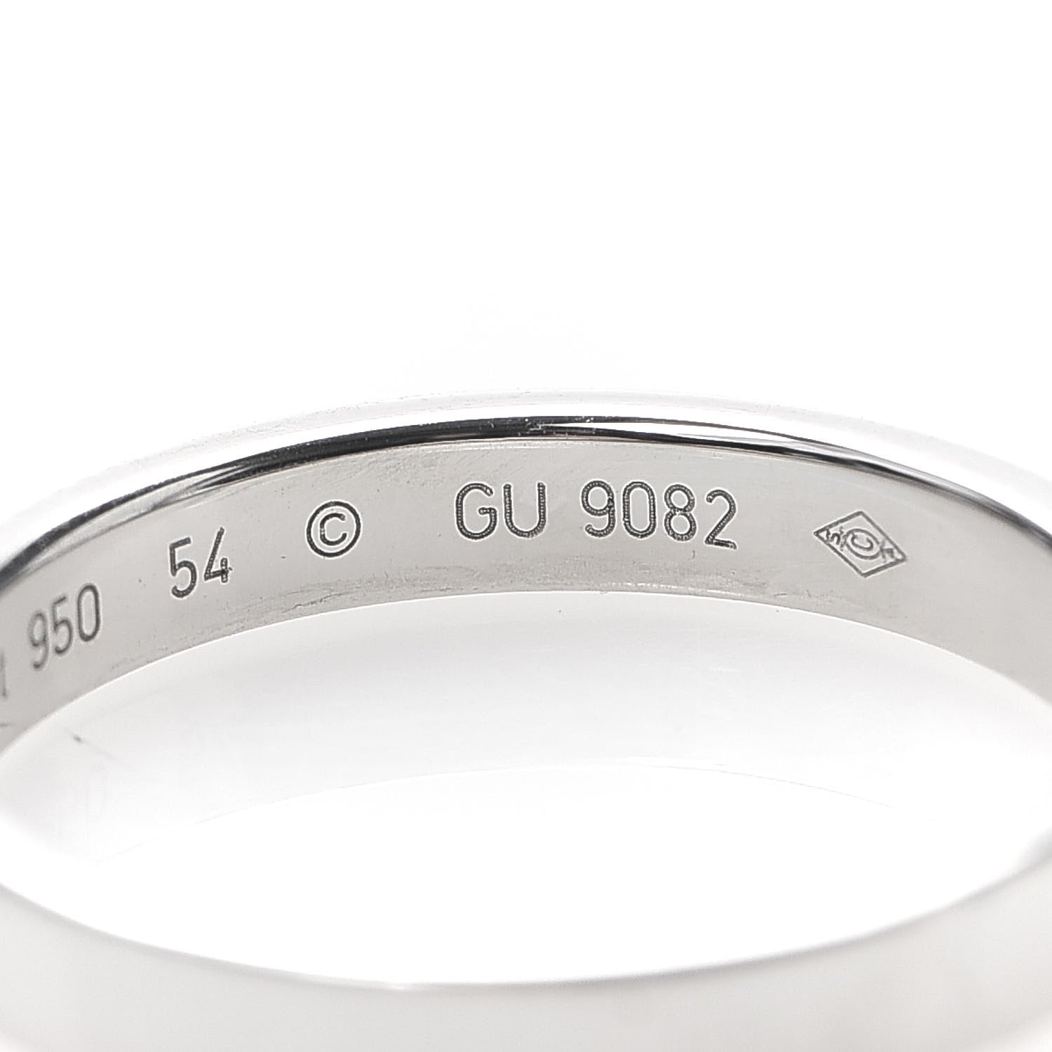 Cartier Platinum 3mm C De Wedding Band Ring 54 7 5 of 5