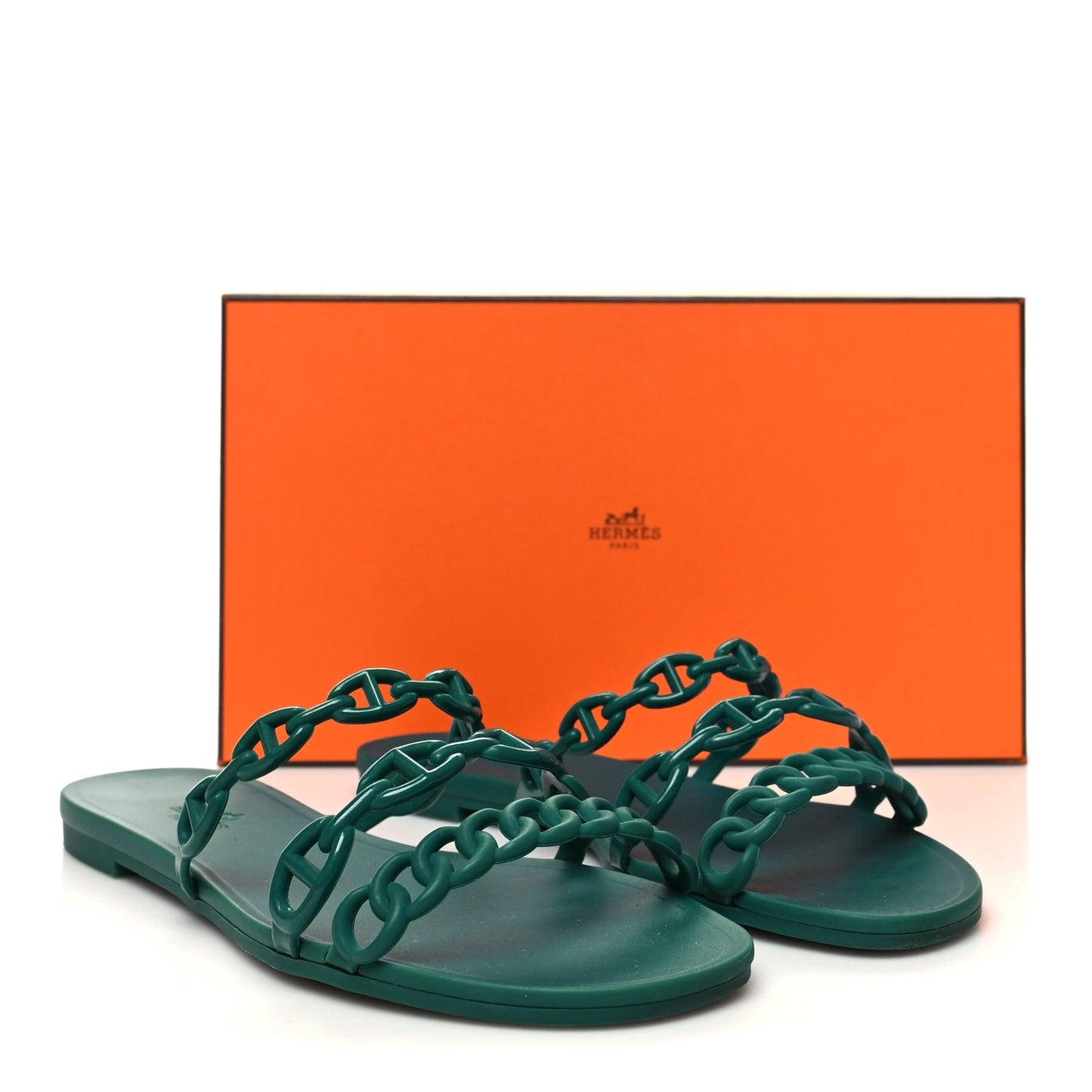 Rubber Chaine d'Ancre Rivage Sandals 38 Vert d'Ete