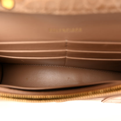 Balenciaga Shiny Calfskin Crocodile Embossed Hourglass Chain Bag Nude Beige 5 of 9