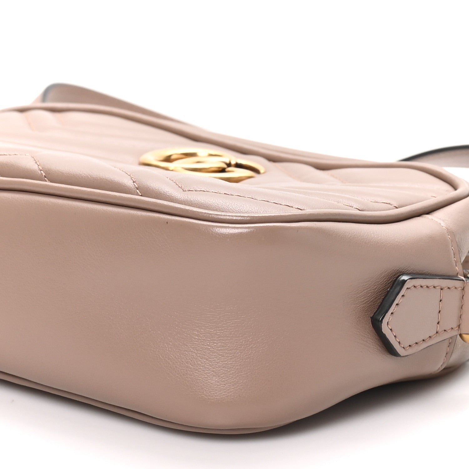 Gucci Calfskin Matelasse Mini GG Marmont Chain Shoulder Bag Porcelain Rose 10 of 10