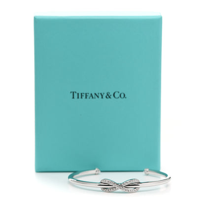 Tiffany 18K White Gold Diamond Infinity Cuff Bracelet 5 of 5