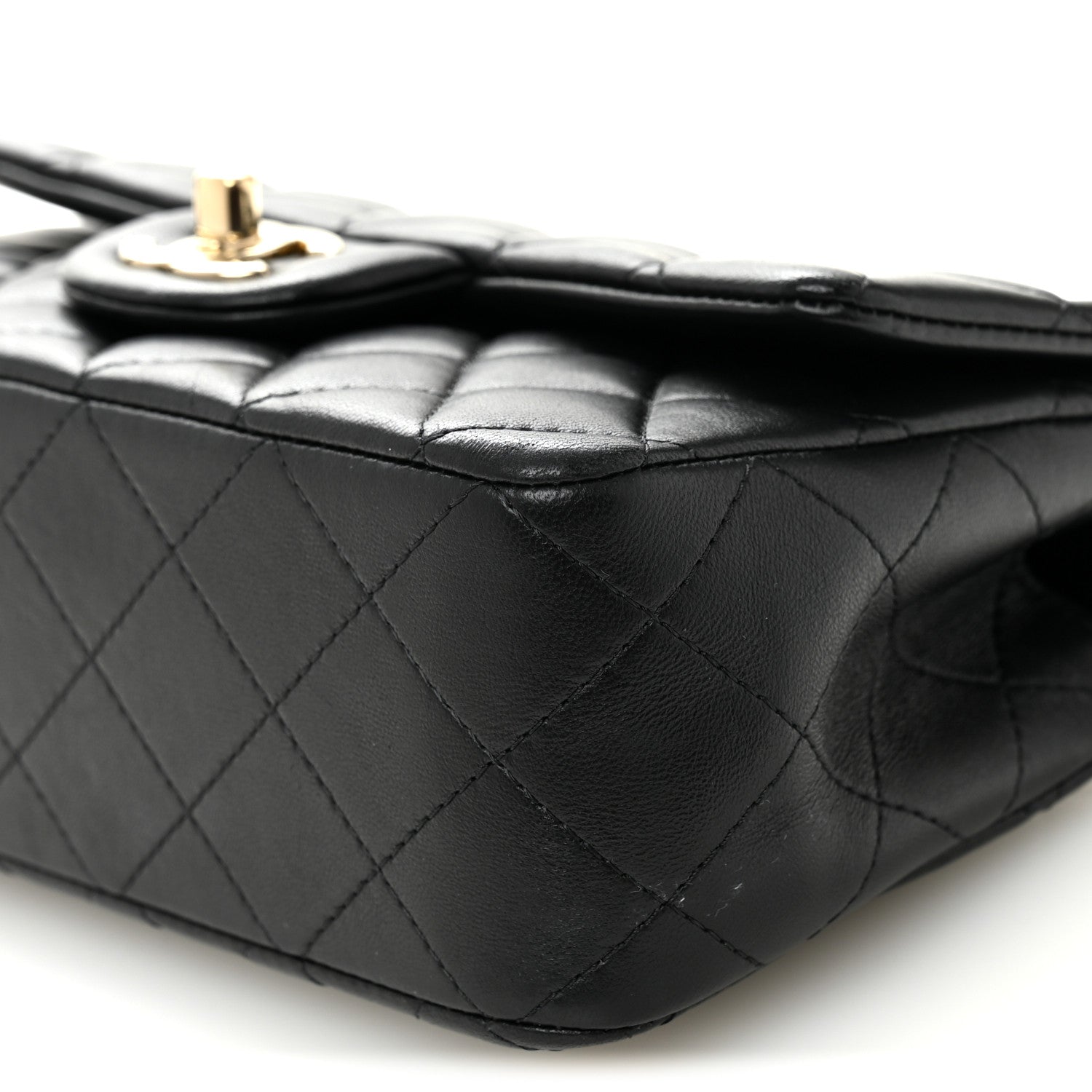 Chanel Lambskin Quilted Mini Top Handle Rectangular Flap Black 10 of 10