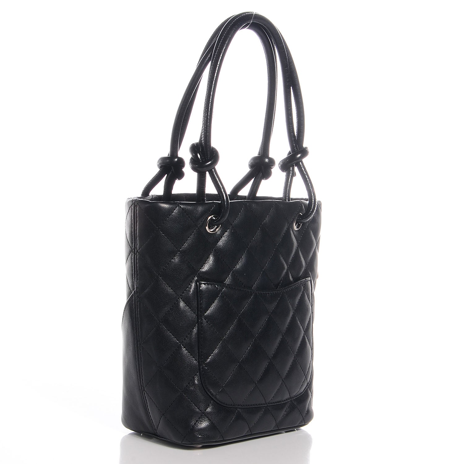 Chanel Calfskin Quilted Small Cambon Tote Black White 3 of 7