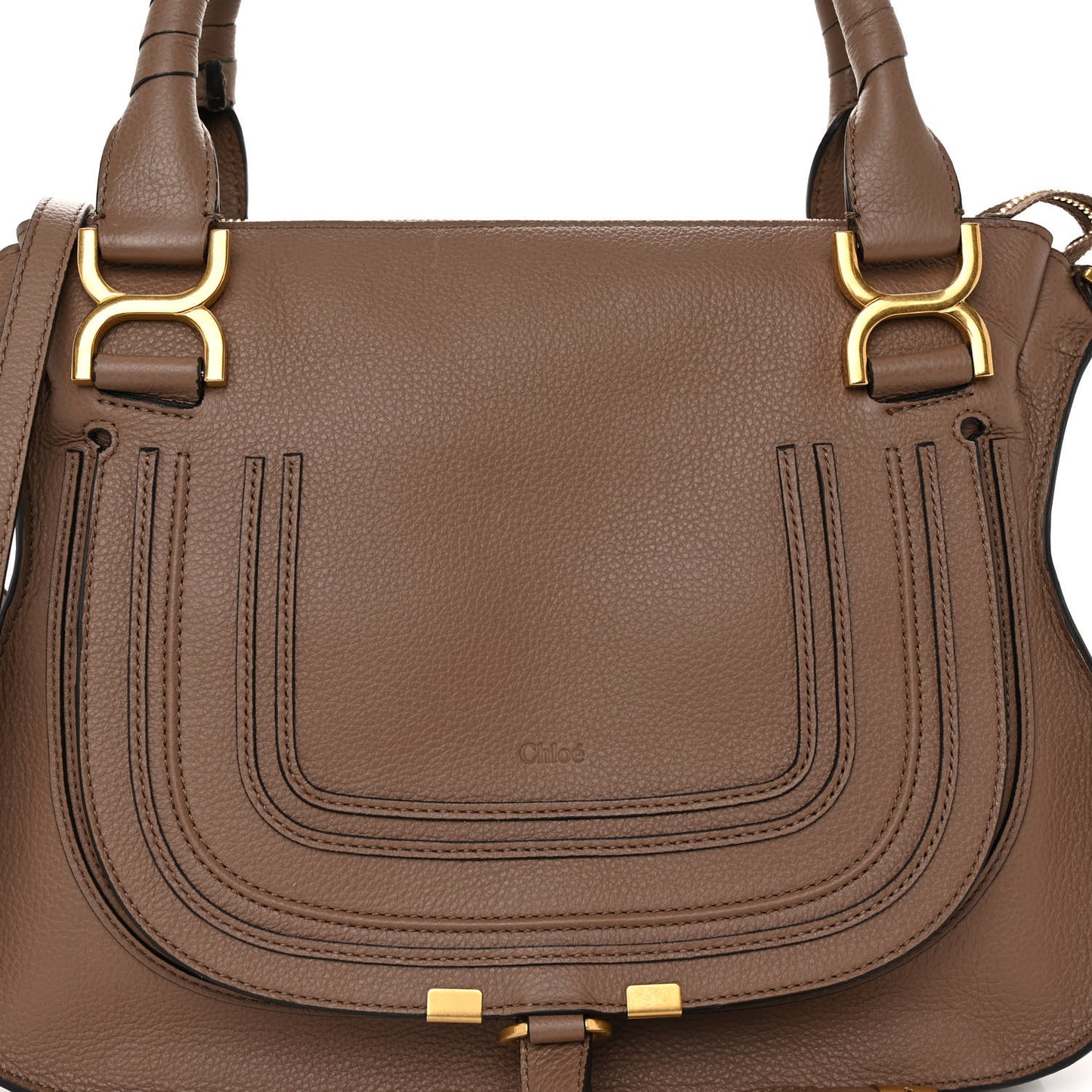 Calfskin Medium Marcie Satchel Desert Taupe