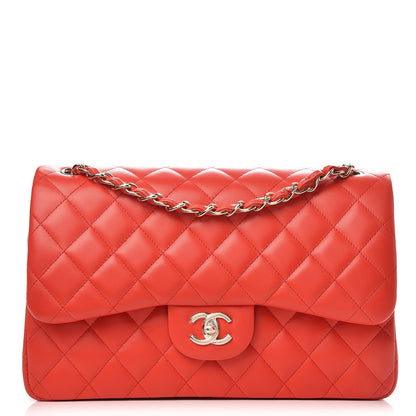 Chanel Lambskin Quilted Jumbo Double Flap Red 1 of 8