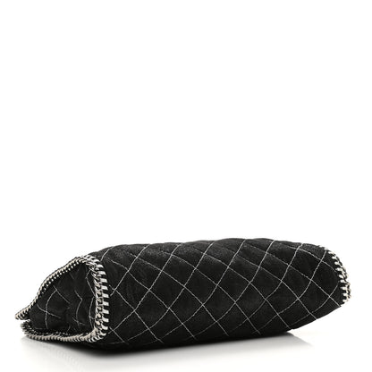 Stella McCartney Metallic Shaggy Deer Quilted Small Falabella Tote Black 3 of 9