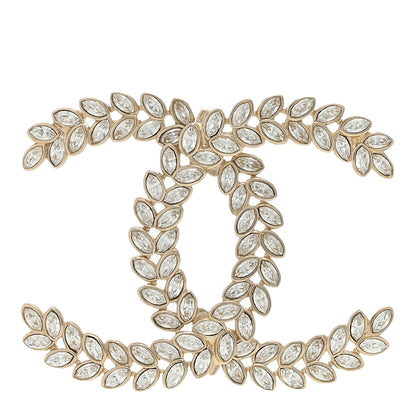Chanel Crystal Sparkling Wheat CC Brooch Gold 1 of 4