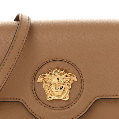 Versace Grained Calfskin La Medusa Flap Shoulder Bag Brown 7 of 10