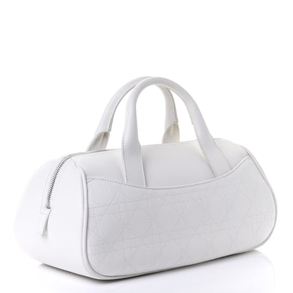 Christian Dior Calfskin Cannage Handbag White 2 of 4