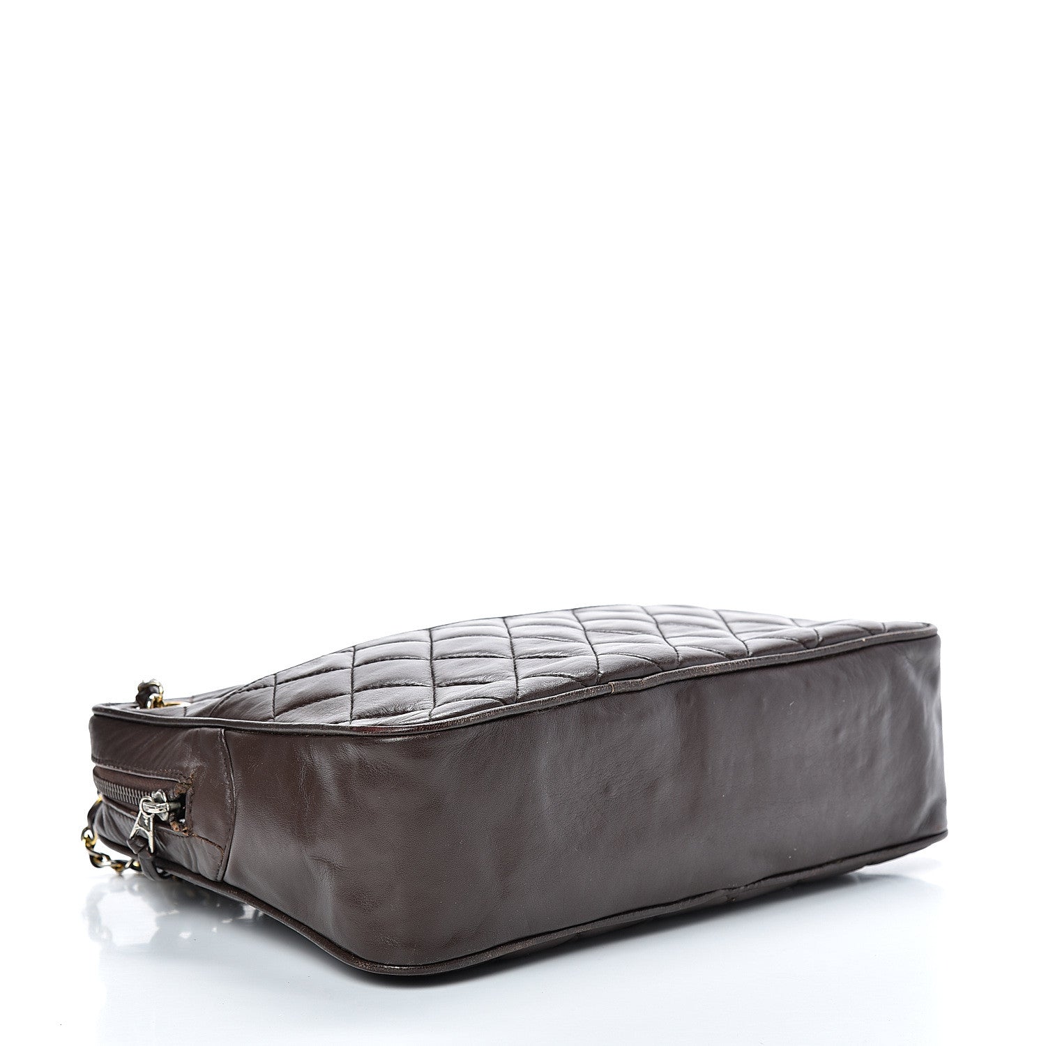 Chanel Lambskin Quilted Large Camera Case Brown 3 of 28
