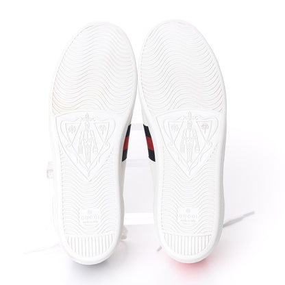 Gucci Calfskin Ayers Web Blind for Love Embroidered Womens Ace Sneakers 40.5 White 6 of 12