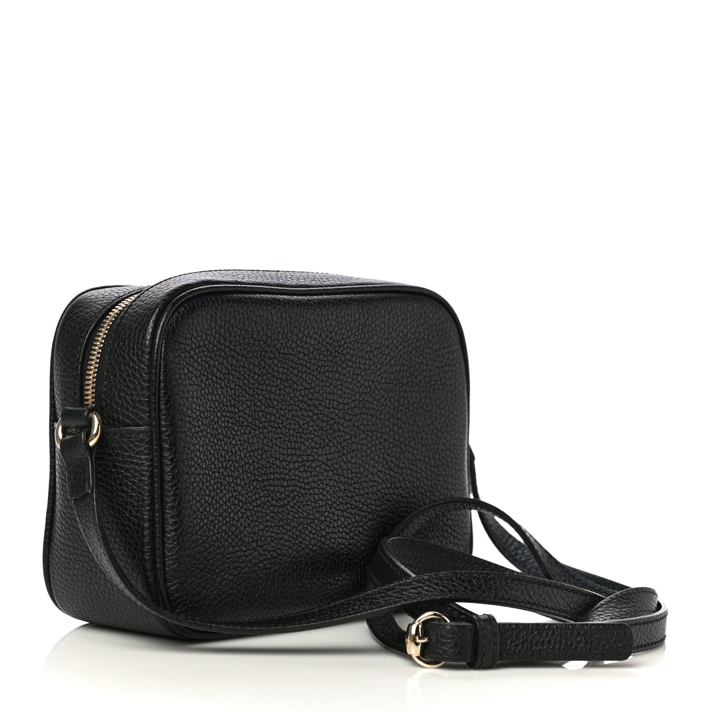 Pebbled Calfskin Small Soho Disco Bag Black