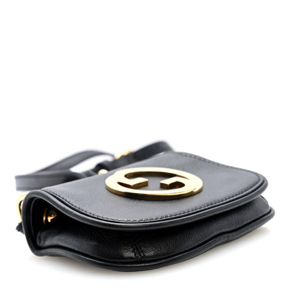 Gucci Roxy Calfskin Blondie Card Case Wallet with Strap Black 4 of 9