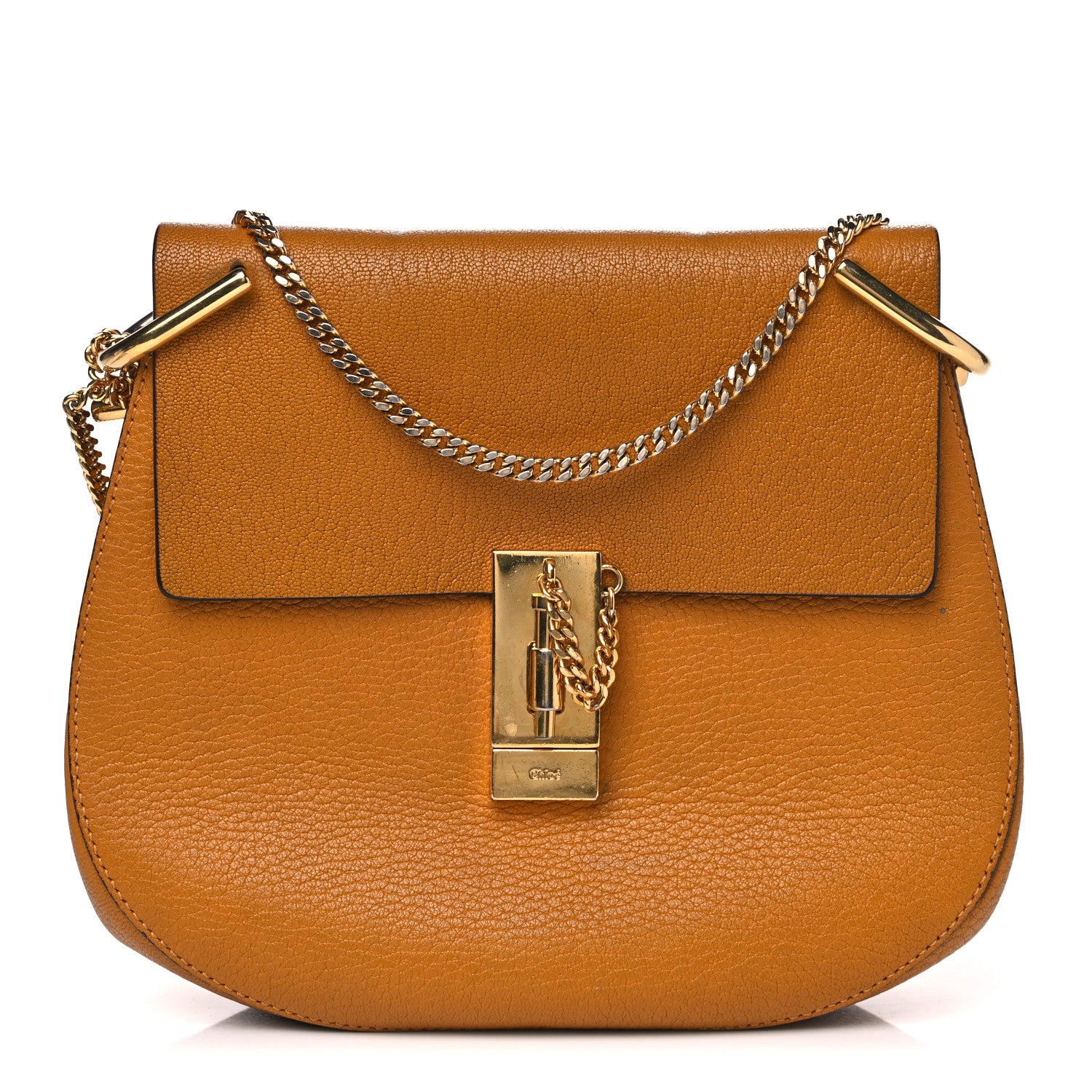 Chloe Grained Lambskin Medium Drew Shoulder Bag Mustard 1 of 7